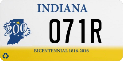 IN license plate 071R