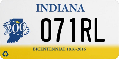 IN license plate 071RL