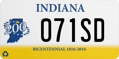 IN license plate 071SD