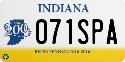 IN license plate 071SPA