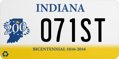 IN license plate 071ST