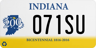 IN license plate 071SU