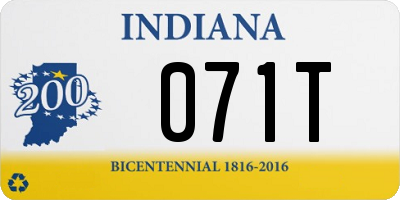 IN license plate 071T