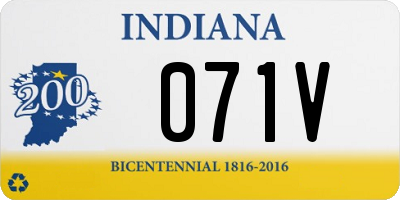 IN license plate 071V