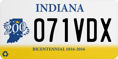 IN license plate 071VDX
