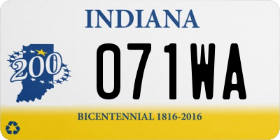 IN license plate 071WA