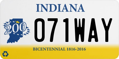 IN license plate 071WAY