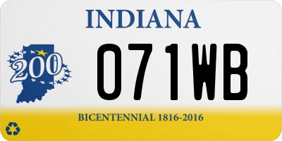 IN license plate 071WB