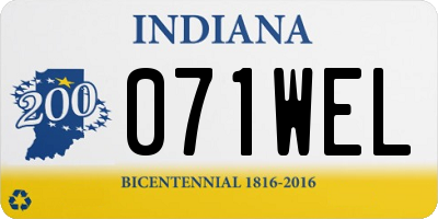 IN license plate 071WEL
