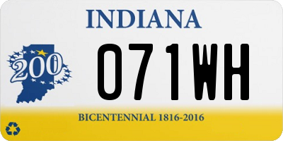 IN license plate 071WH