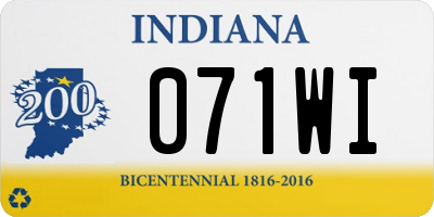 IN license plate 071WI
