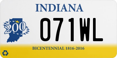 IN license plate 071WL
