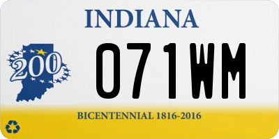 IN license plate 071WM