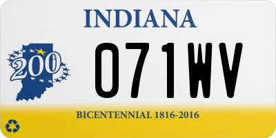 IN license plate 071WV