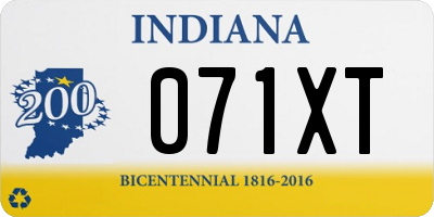 IN license plate 071XT