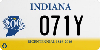 IN license plate 071Y