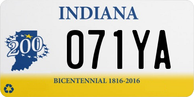 IN license plate 071YA