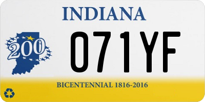 IN license plate 071YF