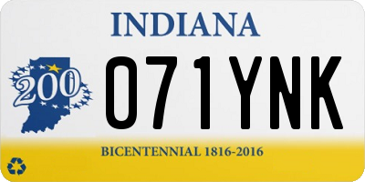 IN license plate 071YNK