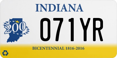 IN license plate 071YR