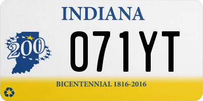 IN license plate 071YT