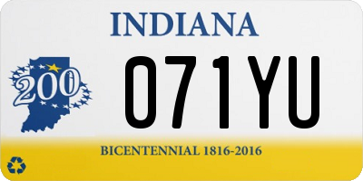 IN license plate 071YU