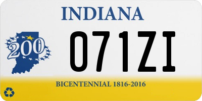 IN license plate 071ZI