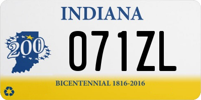 IN license plate 071ZL