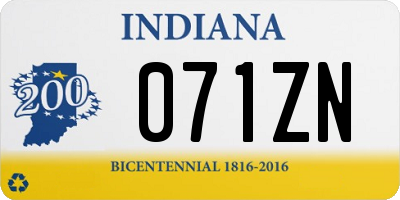 IN license plate 071ZN