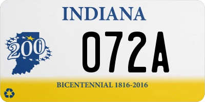 IN license plate 072A