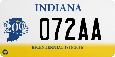 IN license plate 072AA