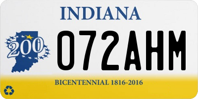 IN license plate 072AHM