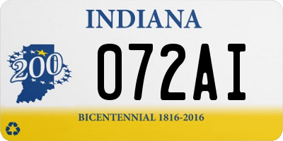 IN license plate 072AI