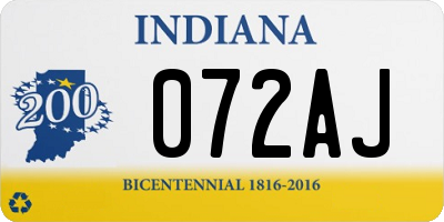 IN license plate 072AJ