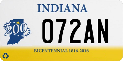 IN license plate 072AN
