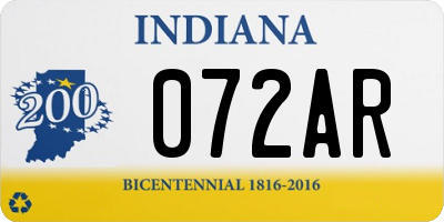 IN license plate 072AR