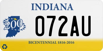 IN license plate 072AU