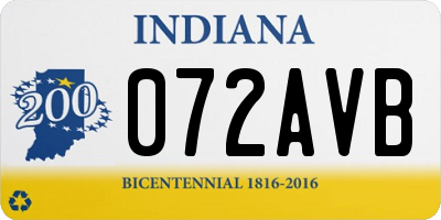 IN license plate 072AVB