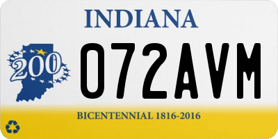 IN license plate 072AVM