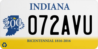 IN license plate 072AVU