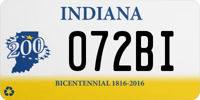 IN license plate 072BI