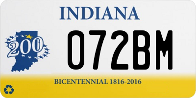 IN license plate 072BM