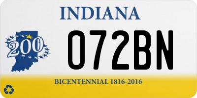 IN license plate 072BN