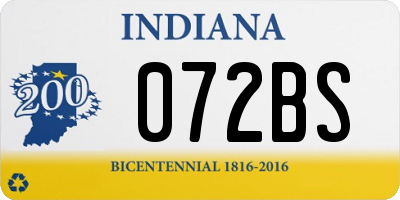 IN license plate 072BS