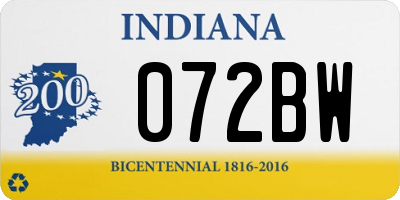 IN license plate 072BW