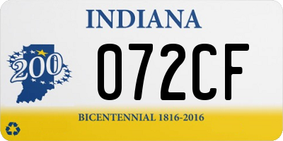 IN license plate 072CF