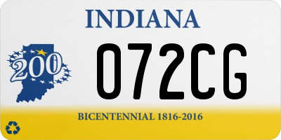 IN license plate 072CG