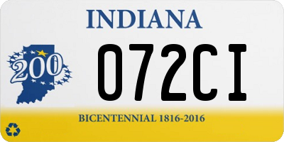 IN license plate 072CI