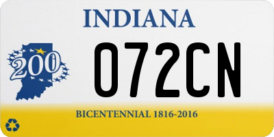 IN license plate 072CN