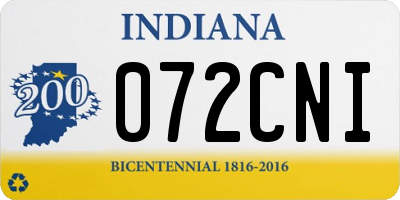 IN license plate 072CNI